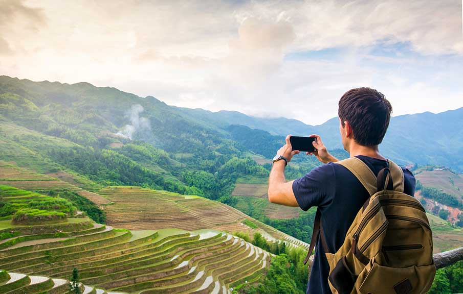 Man taking photo of Vietnam