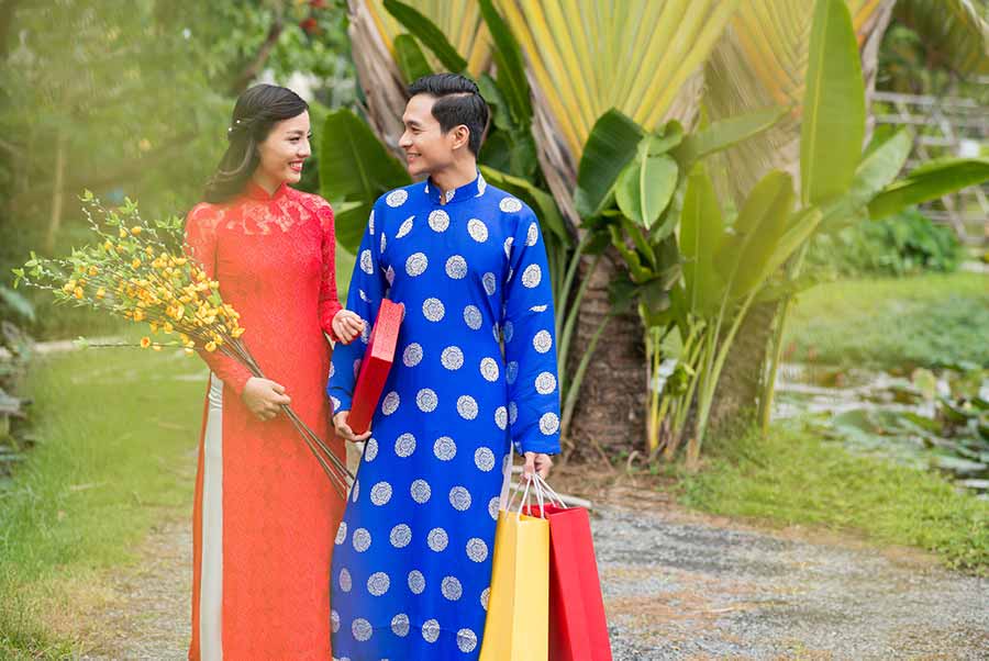 Vietnamese in traditional clothing